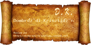Dombrádi Krisztián névjegykártya